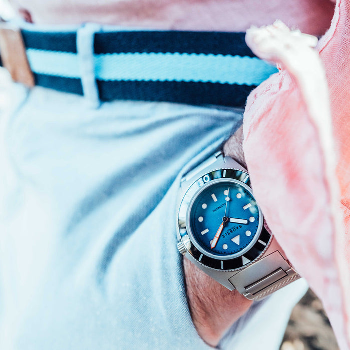 Bausele Endless Sunrise Automatic Alcyone Blue angled shot picture