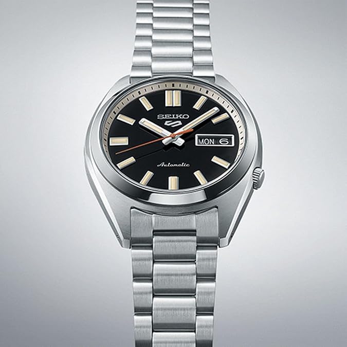 Seiko 5 Sports SNXS Automatic Black SS angled shot picture