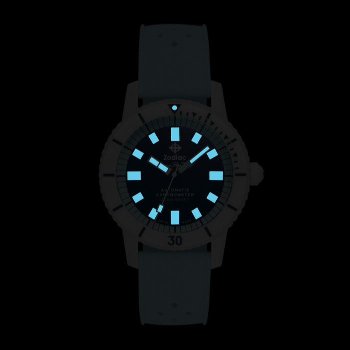 Zodiac Super Sea Wolf Automatic Ceramic Blue angled shot picture
