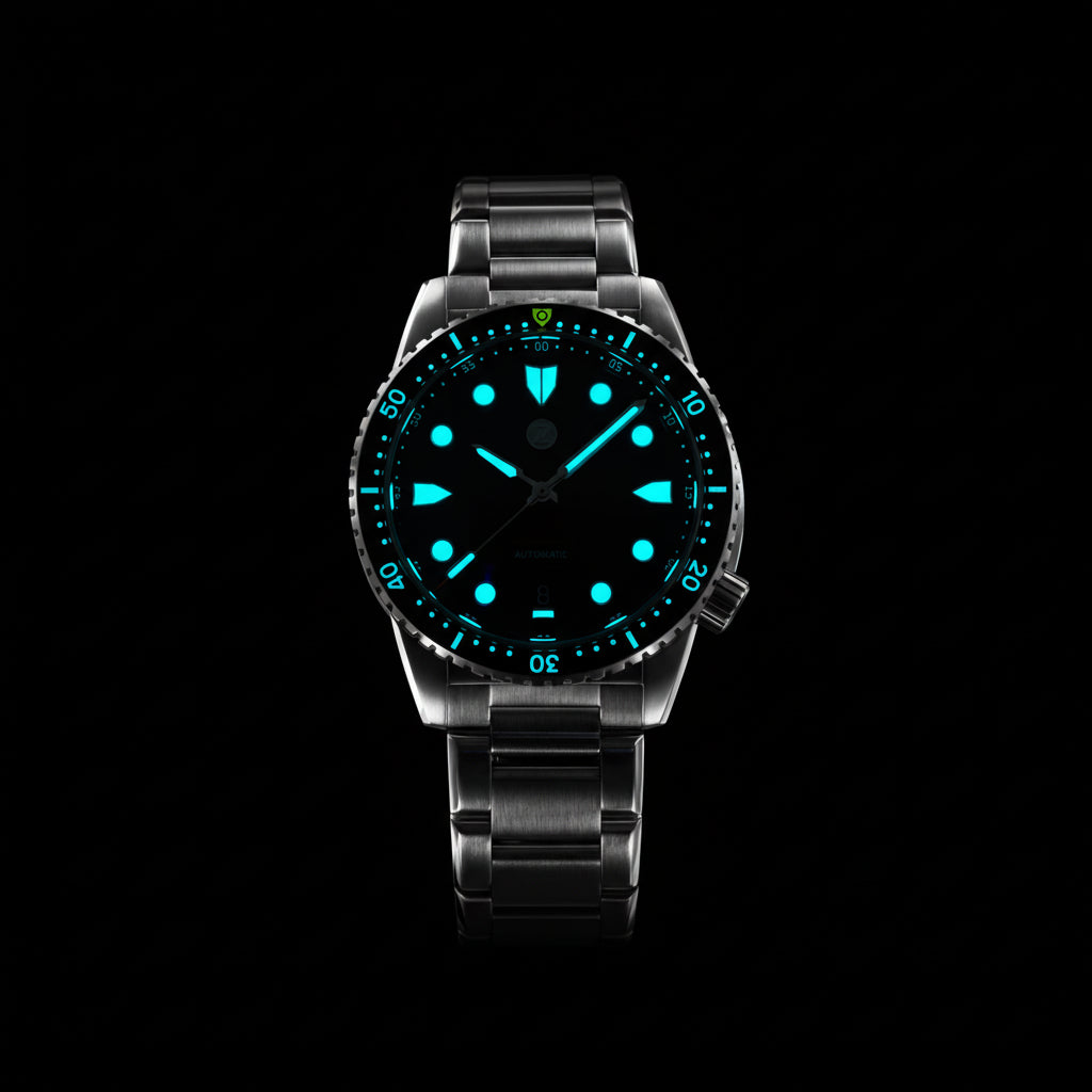 マルコ Zelos Mako Automatic 500M Diver Steel Orange | Watches.com