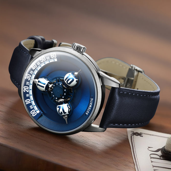 Vortichron TimeOrb 3D Wandering Hour Blue Limited Edition angled shot picture