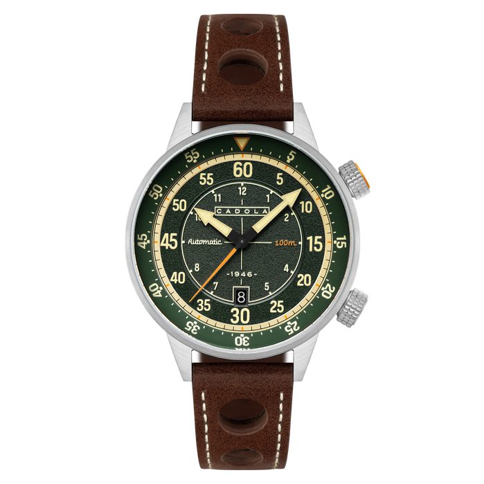 Cadola Rally Timer Automatic Bottle Green angled shot picture