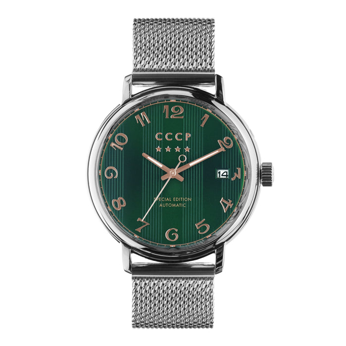CCCP Heritage Automatic CP-7021-33 Steel Green angled shot picture