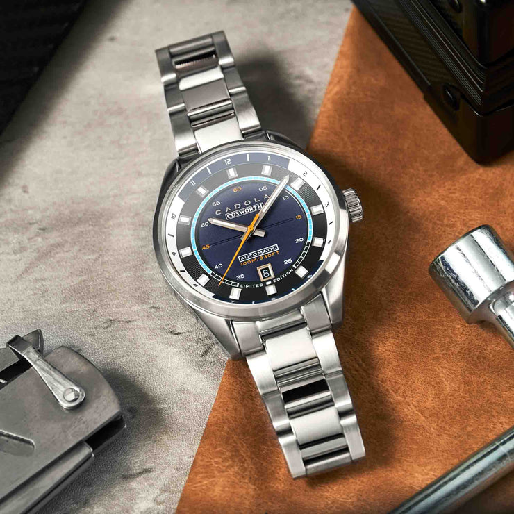 Cadola DFV-Cosworth Automatic Nigel Blue Helmet Watch Winder Set