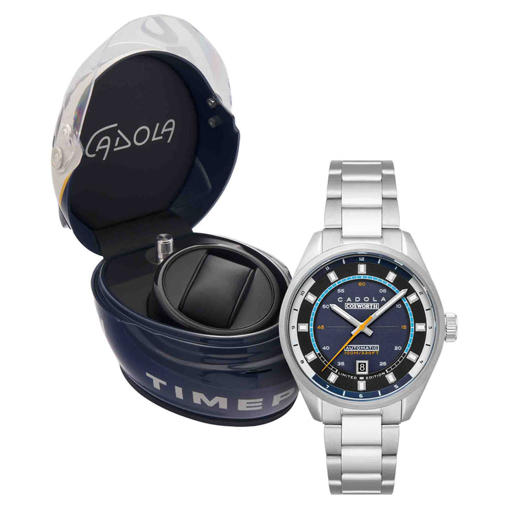 Cadola DFV-Cosworth Automatic Nigel Blue Helmet Watch Winder Set
