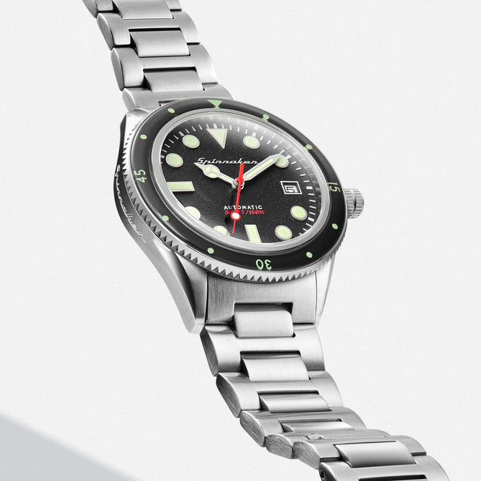 Spinnaker Cahill Mid-Size Automatic Sable Black angled shot picture