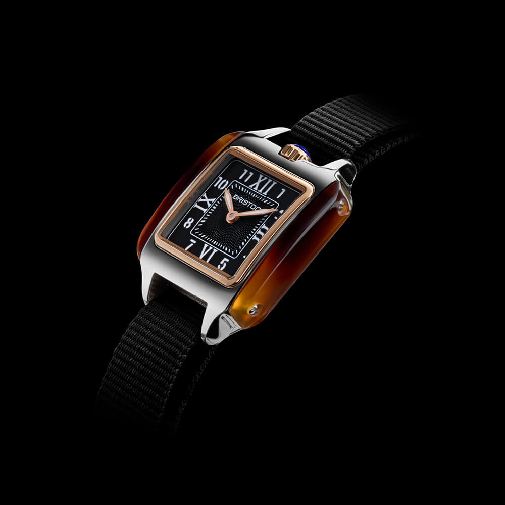 Briston Streamliner Kennedy HM 25 Rose Gold Tortoise Acetate Black