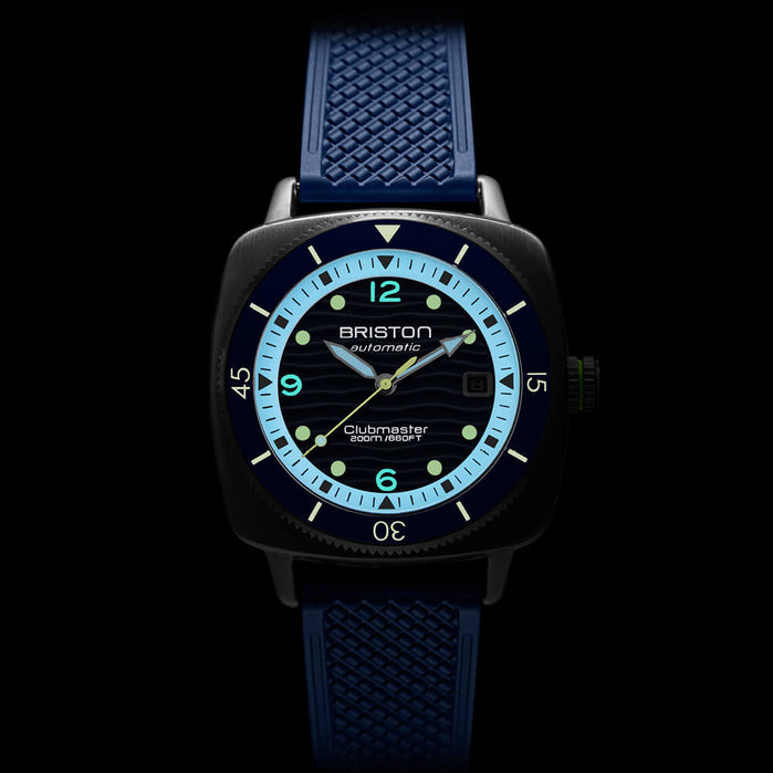 Briston Clubmaster Legend Diver Ocean Automatic Steel Blue angled shot picture