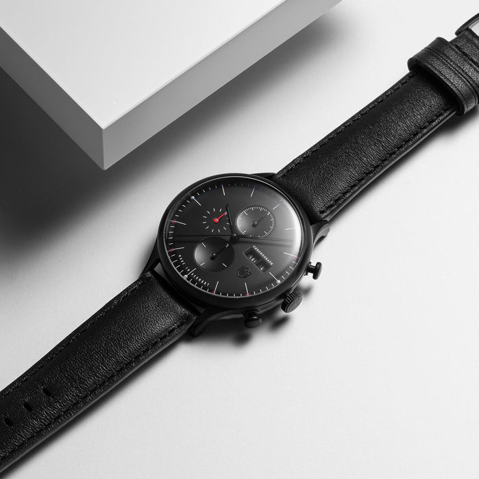 DuFa Van Der Roche Barcelona Chronograph Elemental Black angled shot picture