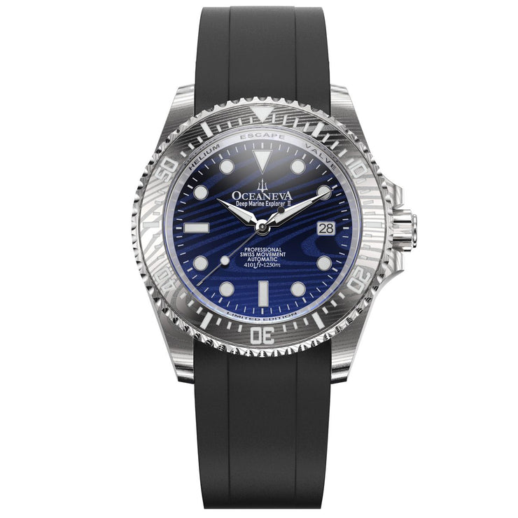 Oceaneva Deep Marine Explorer II Damascus Navy Limited Edition