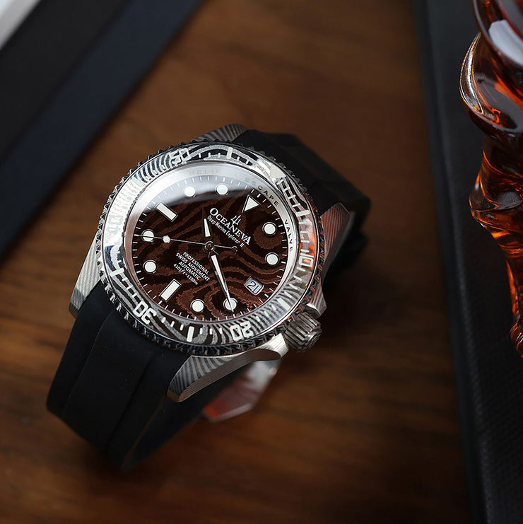 Oceaneva Deep Marine Explorer II Damascus Coffee Brown Limited Edition
