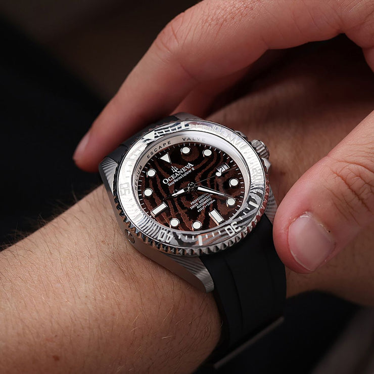 Oceaneva Deep Marine Explorer II Damascus Coffee Brown Limited Edition