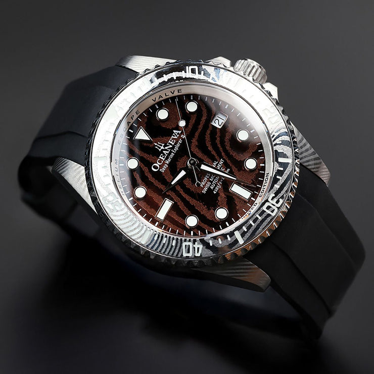 Oceaneva Deep Marine Explorer II Damascus Coffee Brown Limited Edition