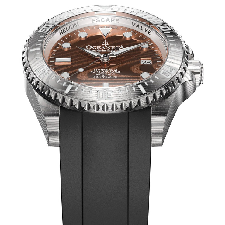 Oceaneva Deep Marine Explorer II Damascus Coffee Brown Limited Edition