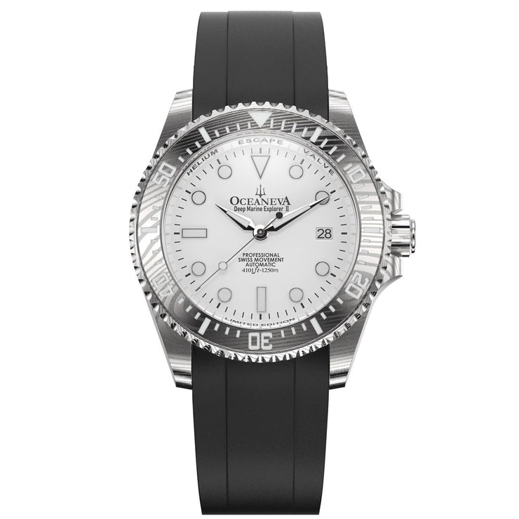 Oceaneva Deep Marine Explorer II Damascus White Black Limited Edition