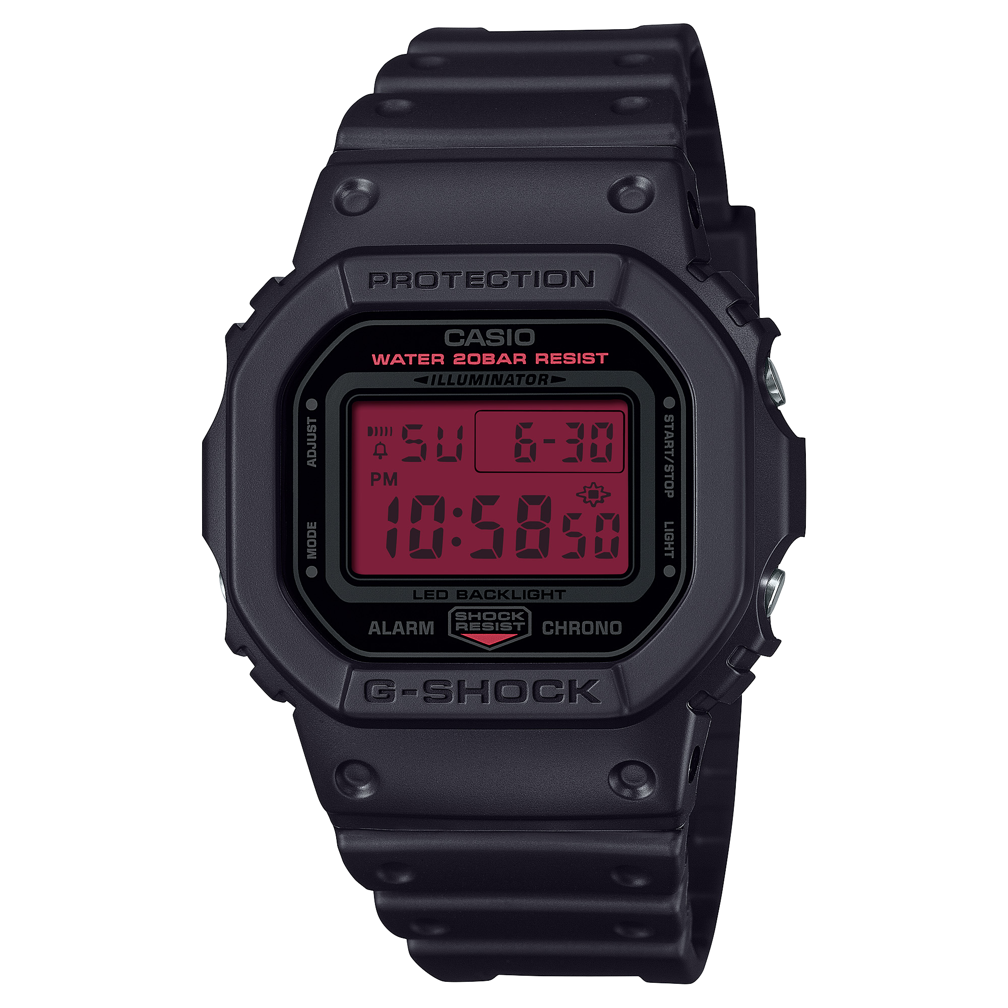 G-Shock DW5600 Digital Bold Black Red | Watches.com
