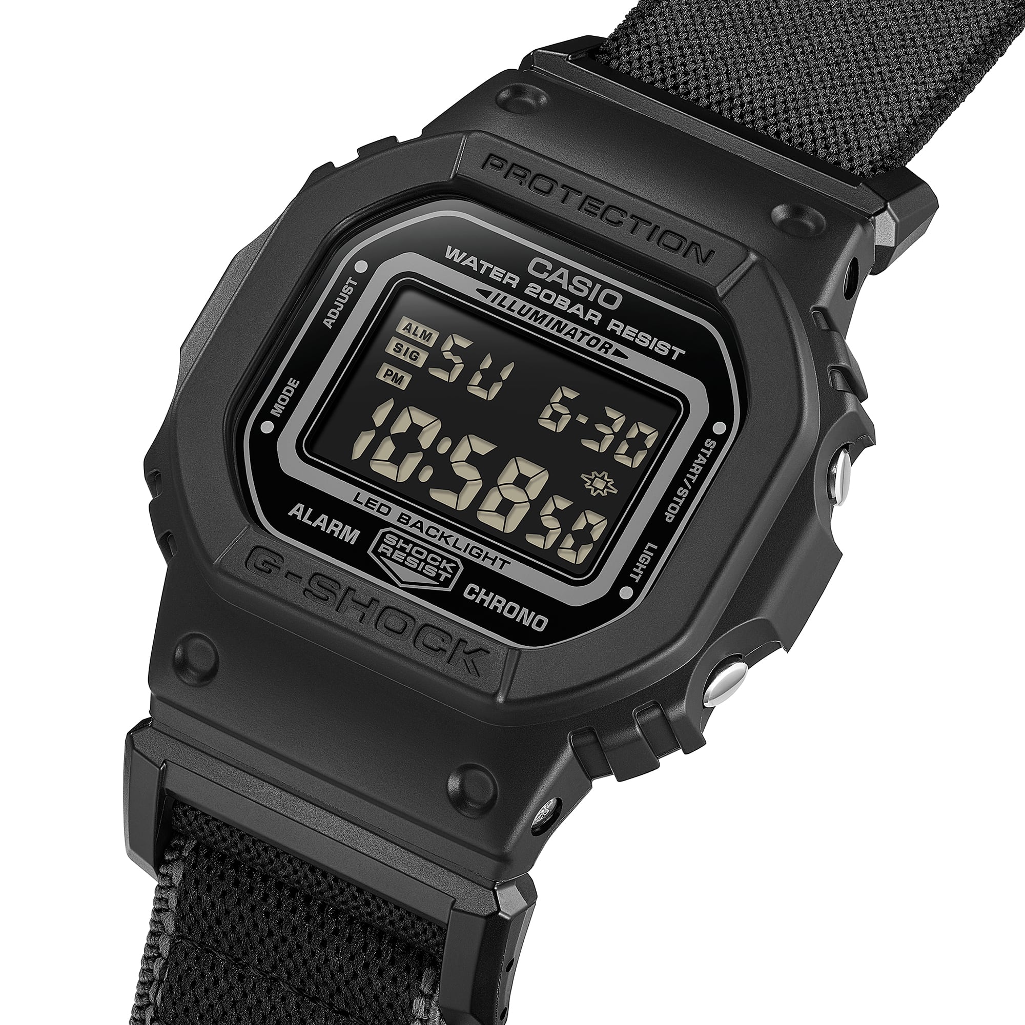 G-Shock DW5600 Cloth Band Digital Black | Watches.com
