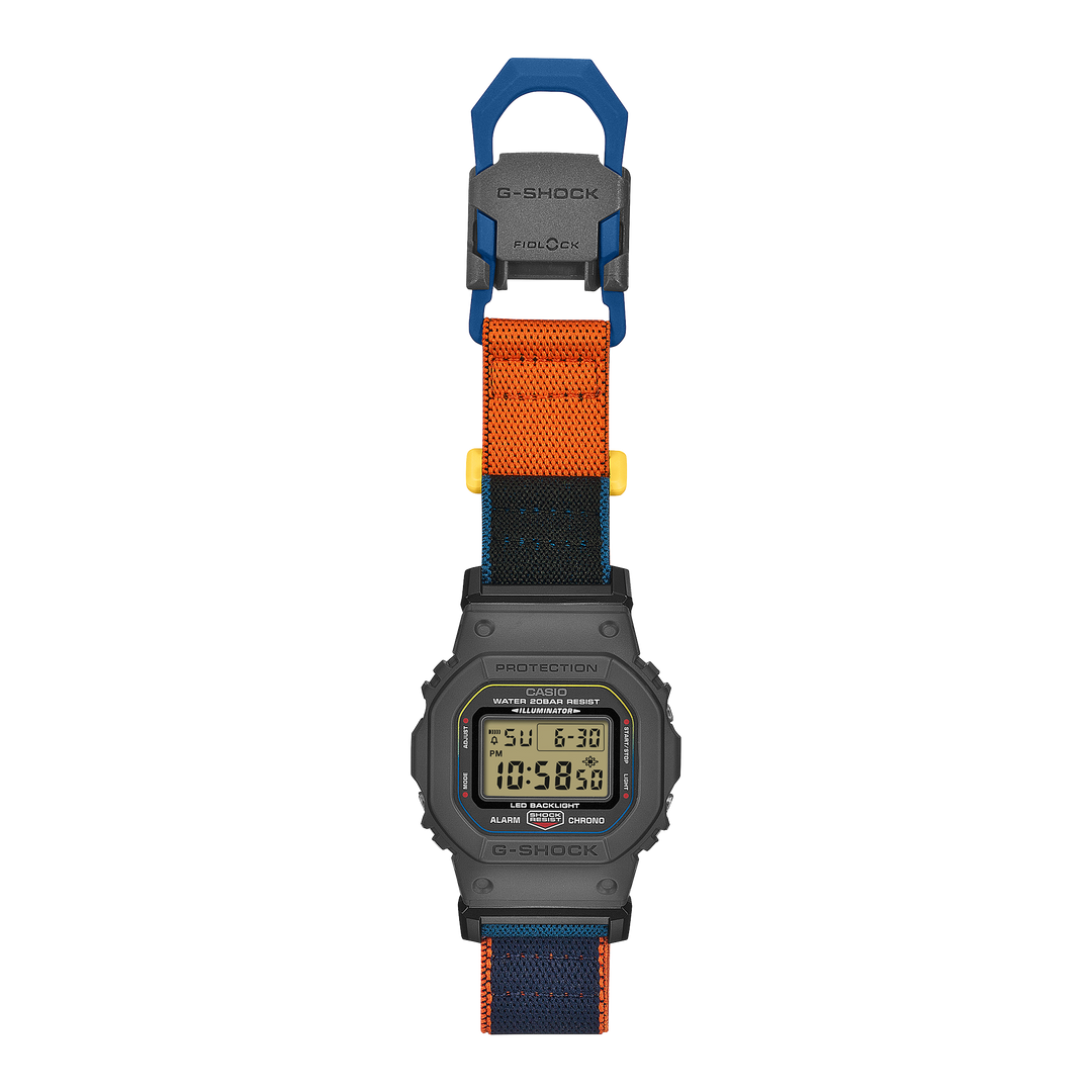 G-Shock DW5600 Cloth Band Digital Blue Orange | Watches.com