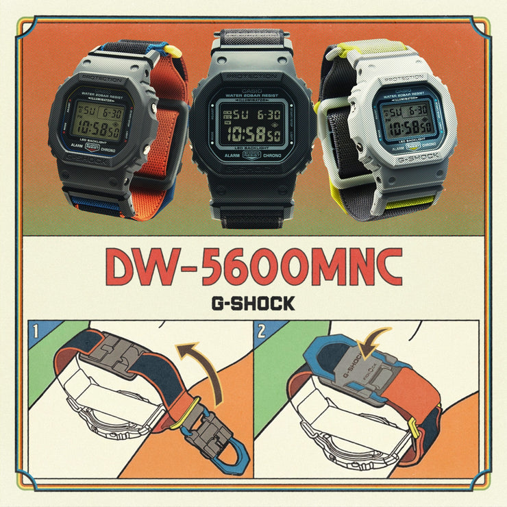 G-Shock DW5600 Cloth Band Digital Gray | Watches.com