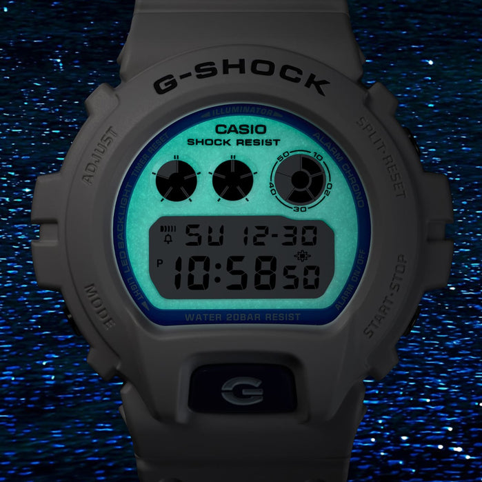G-Shock DW5600 Hidden Glow Digital White angled shot picture