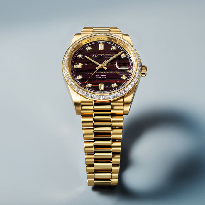 Duxot Serenata Automatic Limited Edition Tiger Eye angled shot picture