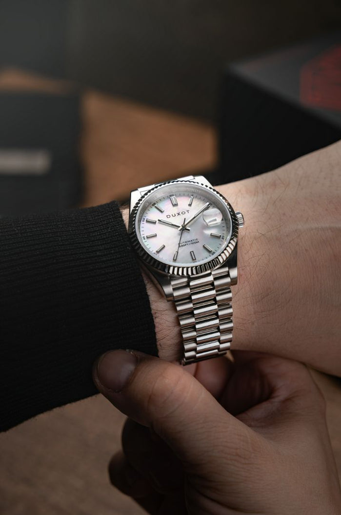 Duxot Marcel Automatic Mother Of Pearl angled shot picture