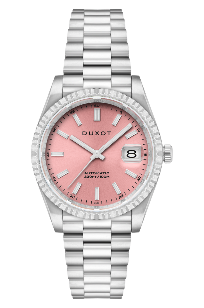 Duxot Marcel Automatic Steel Pink angled shot picture
