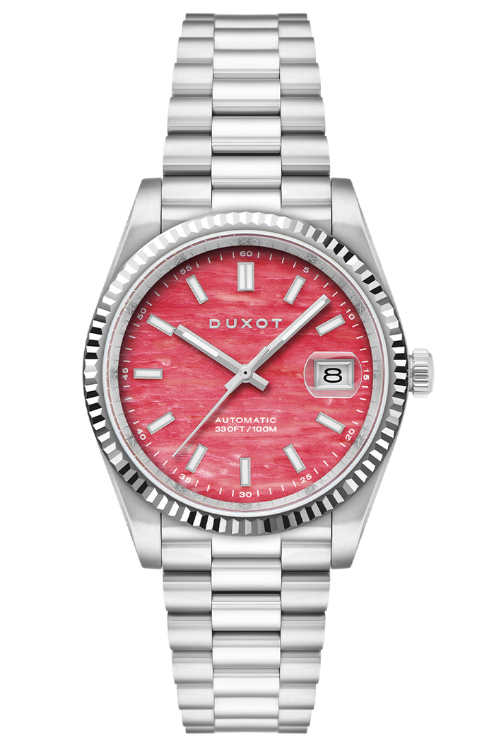 Duxot Marcel Automatic Lapidary Limited Edition Pink Opal angled shot picture