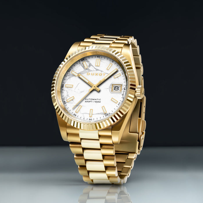 Duxot Marcel Automatic Lapidary Limited Edition White Magnesite angled shot picture