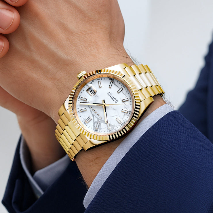 Duxot Marcel Automatic Lapidary Limited Edition White Magnesite