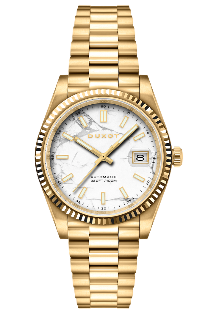 Duxot Marcel Automatic Lapidary Limited Edition White Magnesite angled shot picture