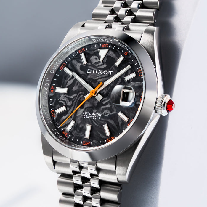 Duxot Vezeto Automatic Limited Edition Sea Wave Marble angled shot picture