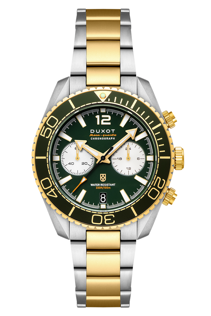 Duxot Tiburon Chronograph Green Gold angled shot picture