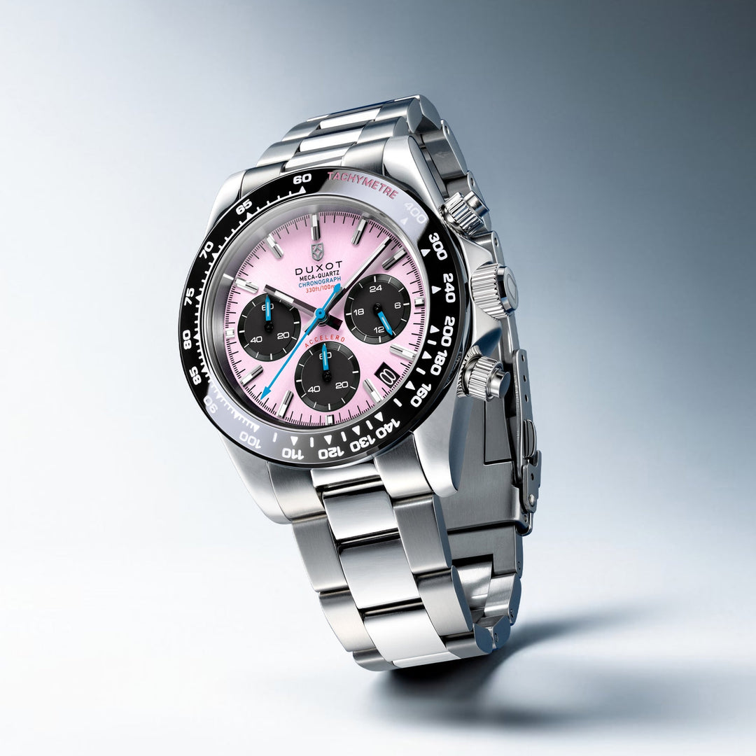 2ロイヤルブルームーンストーン・2オパール・21エメラルド・9ピンクアメジスト Duxot Accelero Chronograph Magenta Mist – Watches.com