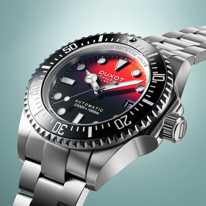 Duxot Atlantica Deep Dive Automatic Limited Edition Ochre angled shot picture