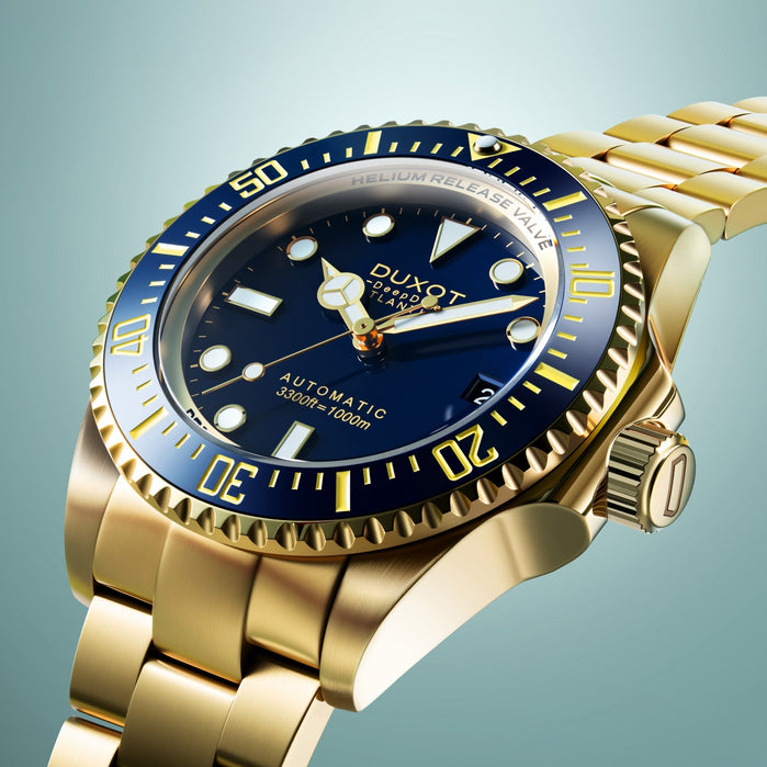 Duxot Atlantica Deep Dive Automatic Limited Edition Deep Blue angled shot picture