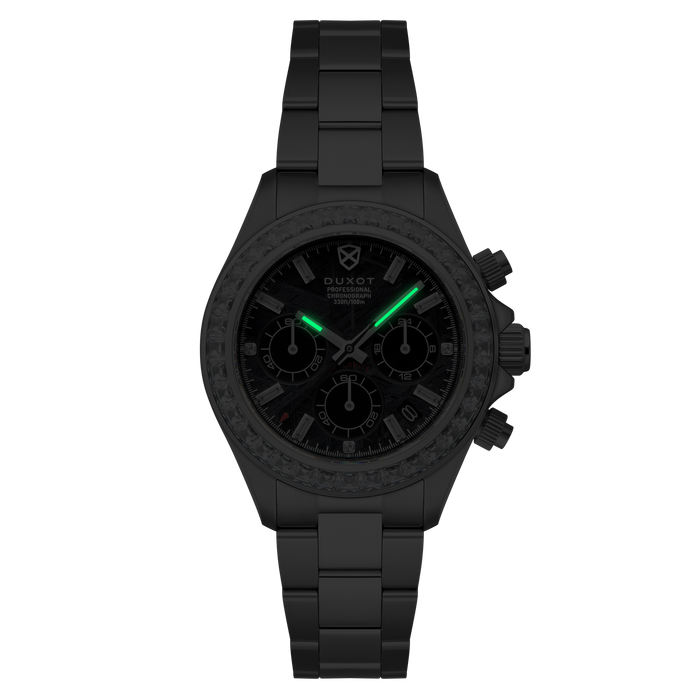 Duxot Accelero Meteorite Chronograph Limited Edition Black Meteorite angled shot picture