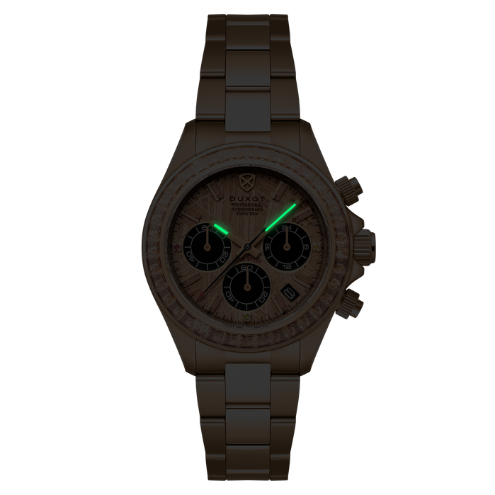 Duxot Accelero Meteorite Chronograph Limited Edition Rose Gold Meteorite angled shot picture
