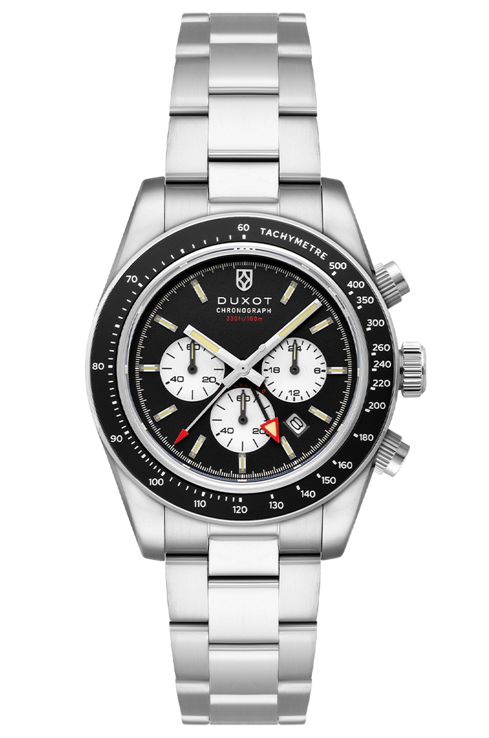 Duxot Vitesse Dual Time Chronograph Charcoal Black angled shot picture