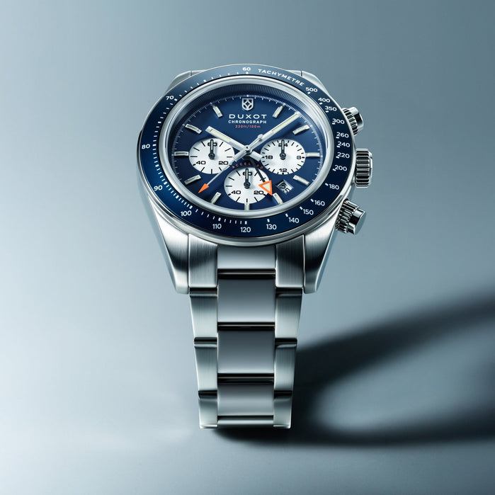 Duxot Vitesse Dual Time Chronograph Ice Blue angled shot picture