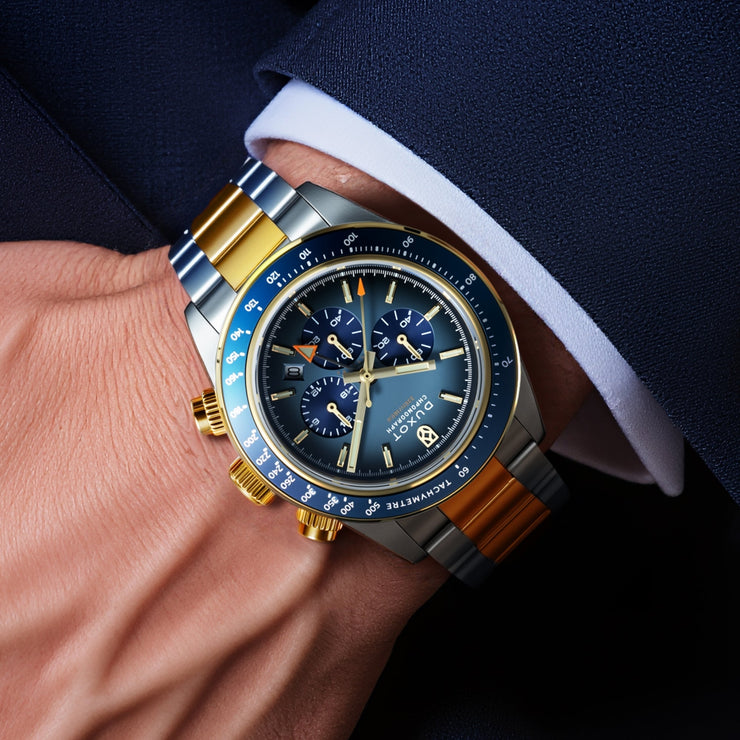 Duxot Vitesse Dual Time Chronograph Cobalt Blue