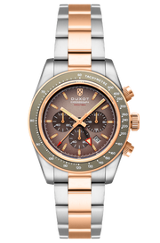 Duxot Vitesse Dual Time Chronograph Rust Brown