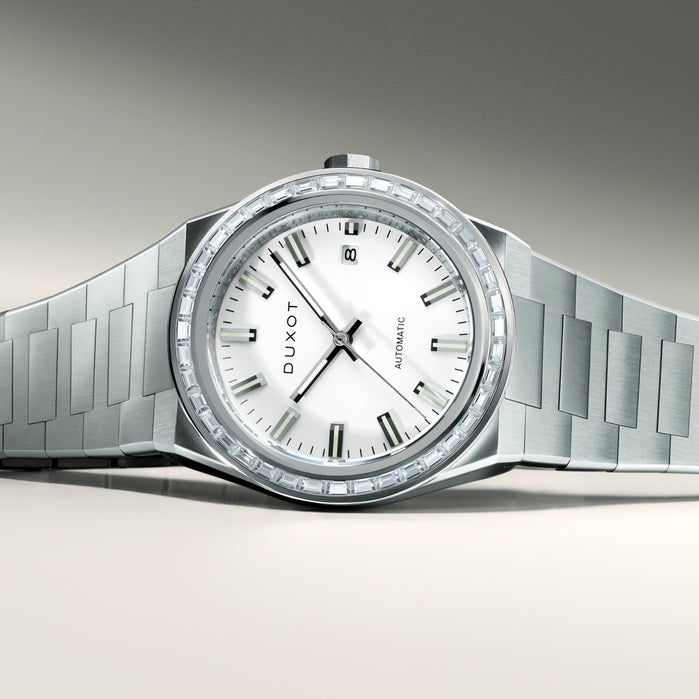 Duxot Alicante Rainbow Automatic White Gleam angled shot picture