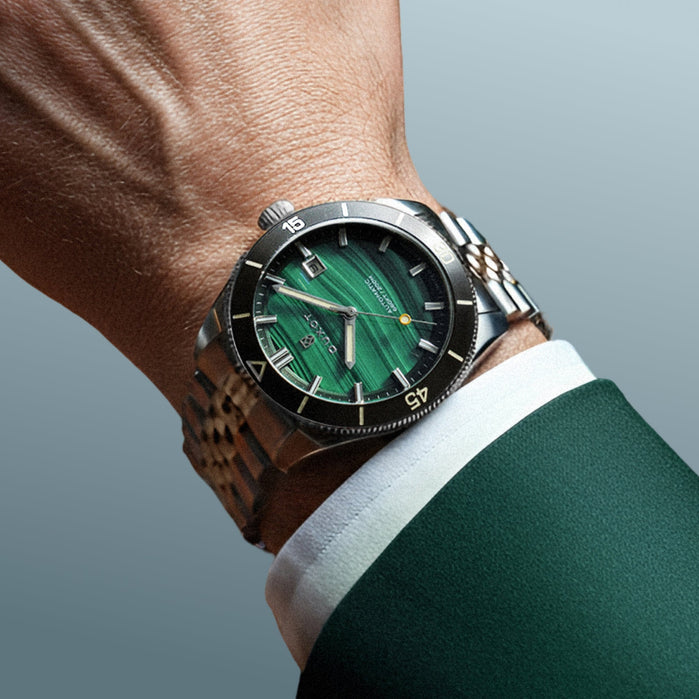 Duxot Pacifico Automatic Lapidary Limited Edition Malachite angled shot picture