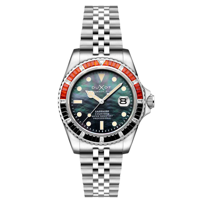 Duxot Atlantica 40 Rainbow Automatic Black Mother of Pearl angled shot picture