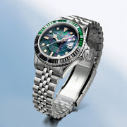 Duxot Atlantica 40 Rainbow Automatic Green Black Mother of Pearl