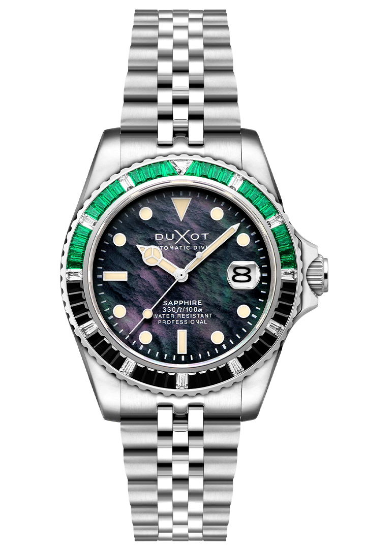 Duxot Atlantica 40 Rainbow Automatic Green Black Mother of Pearl