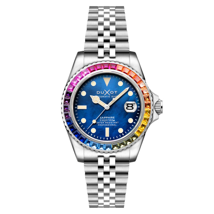 Duxot Atlantica 40 Rainbow Automatic Blue Mother of Pearl angled shot picture