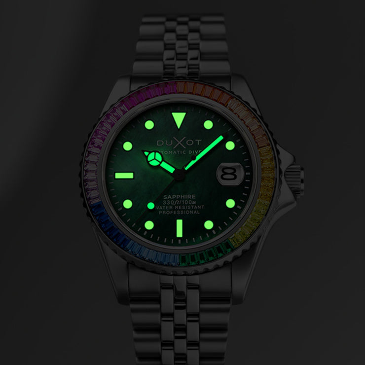 Duxot Atlantica 40 Rainbow Automatic Green Mother of Pearl