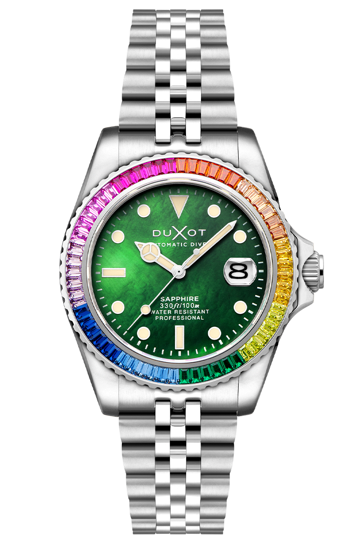 Duxot Atlantica 40 Rainbow Automatic Green Mother of Pearl 